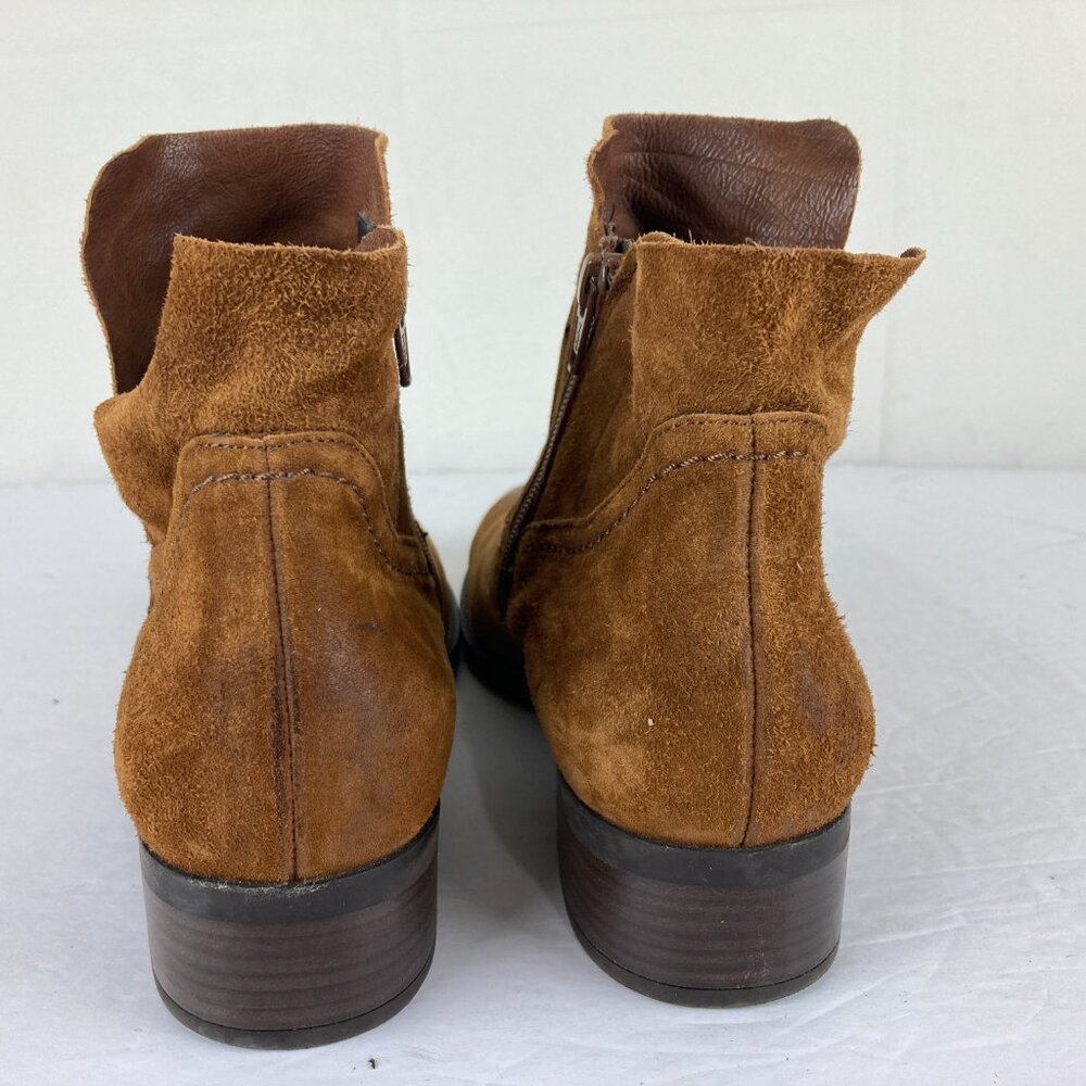 Paul Green Womens‎ sz 6.5 Designer Brown Suede Leather Ankle Zip Boots Bootie - Picture 6 of 9